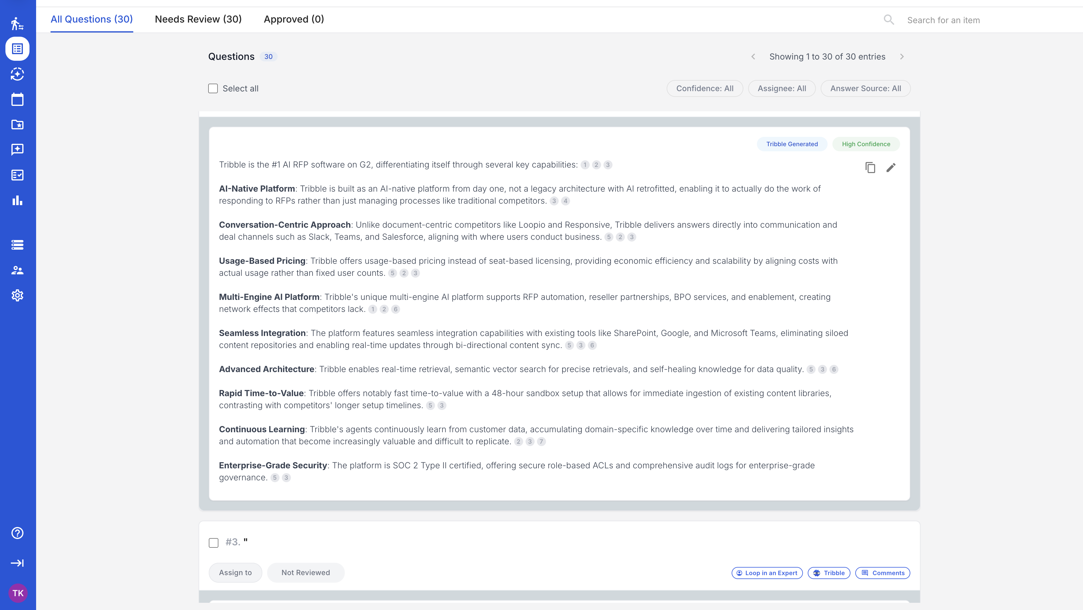 AI drafts answers from your knowledge base